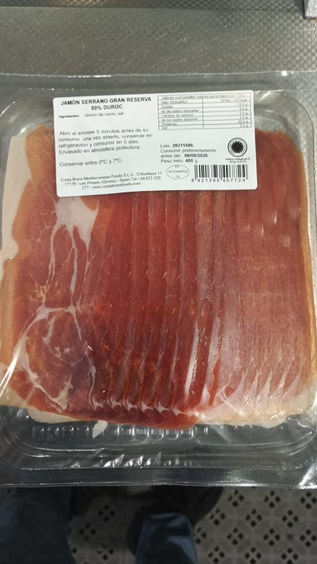 JAMON SERRANO LONCHEADO 50% DUROC ENVASADO